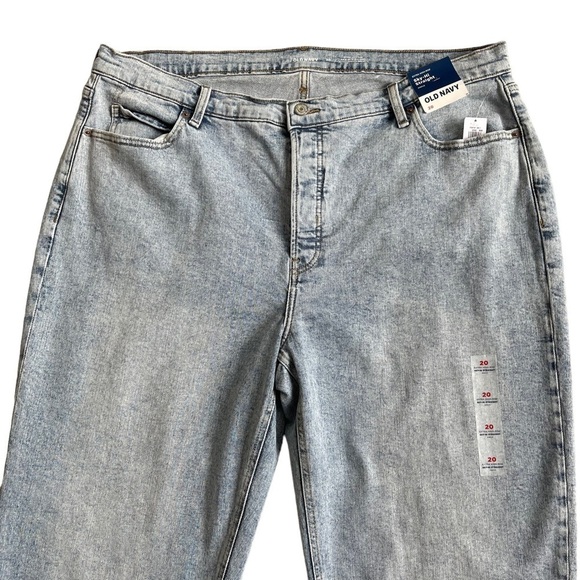 Old Navy Womens Extra High-Waisted Button-Fly Straight Raw-Hem Jeans Plus Sz 20 - Picture 4 of 10